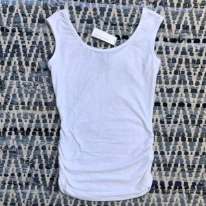 NWT James Perse Ballet-Neck Ruched Tank